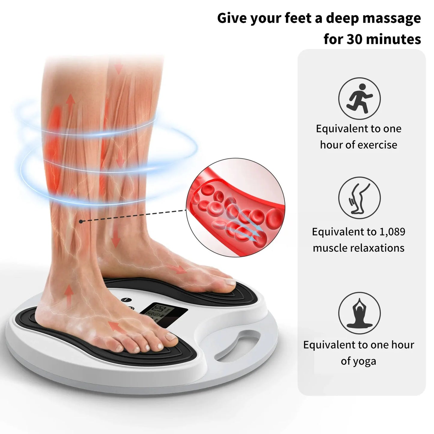 Electric Foot Massager, EMS TENS Low Frequency Pulse Massage Device for Improve Blood Circulation and Muscle Relax, Home Use