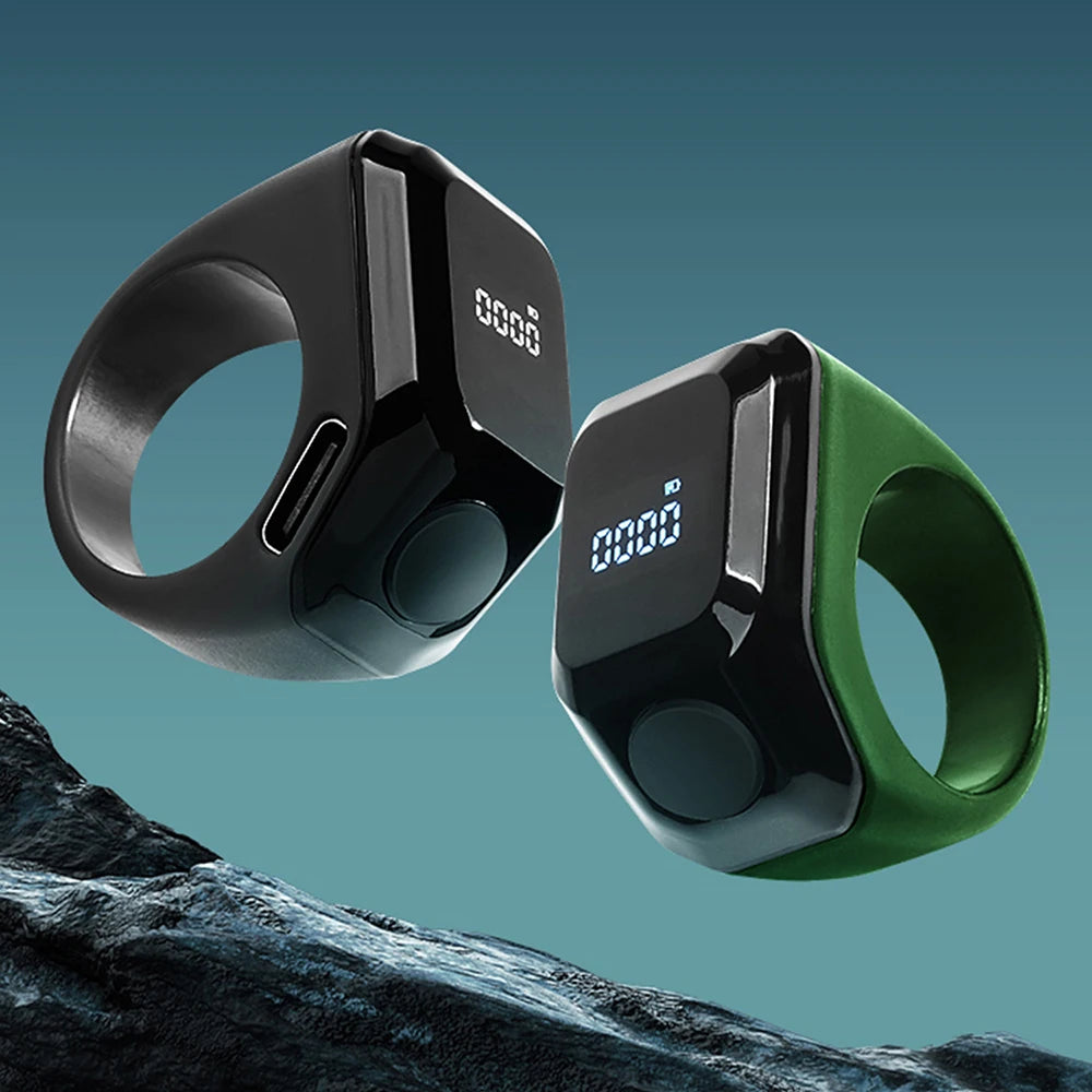 Smart App Ring Counter DC5V Portable Digital Display Bluetooth Counting Ring Time Reminder Wearable Prayer Bead Counter