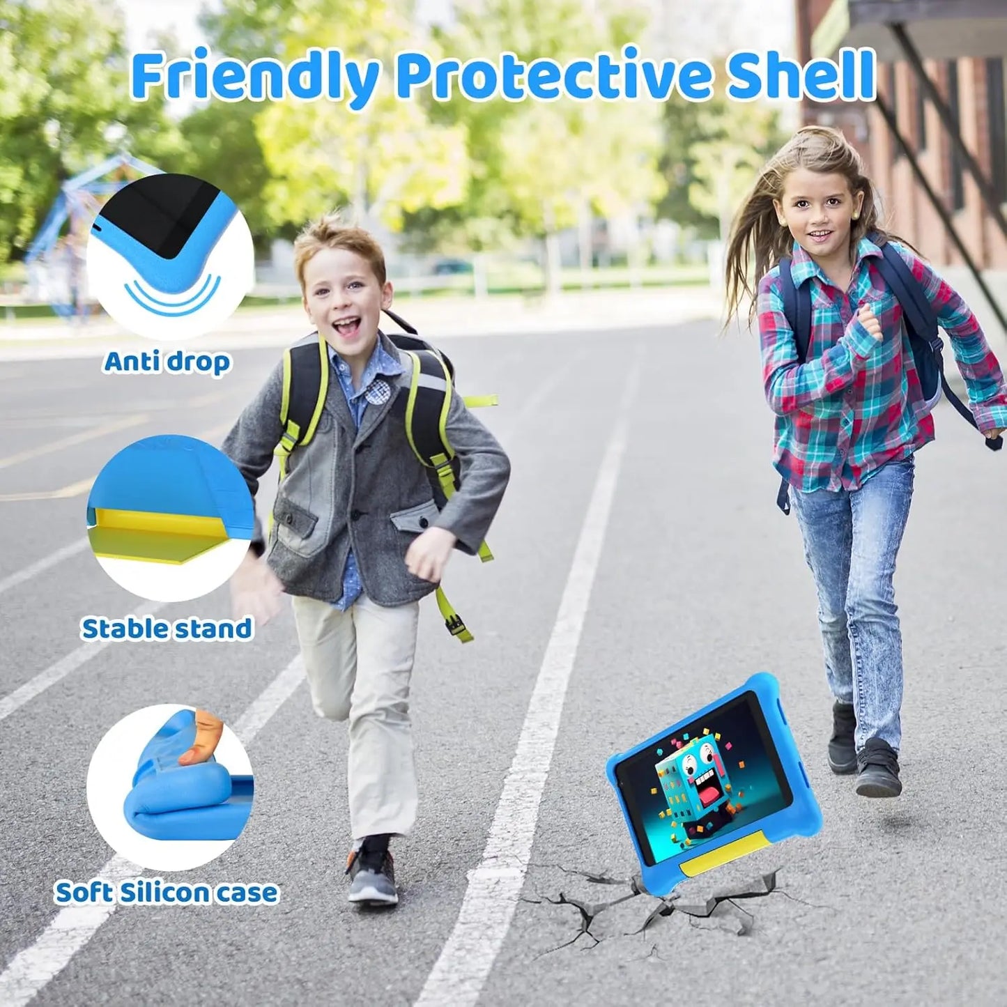 AEEZO 7 Inch Kids Tablet Quad Core Android 13 5GB RAM 32GB ROM WiFi Bluetooth Educational Software Installed Parental Control