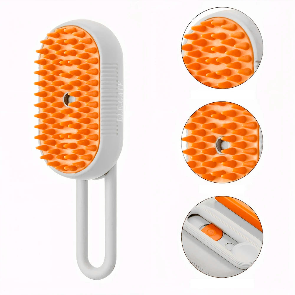 ELE-GATE USB Rechargeable Pet Hair Removal Brush with Customizable Size Plastic Brush and Vaporizer