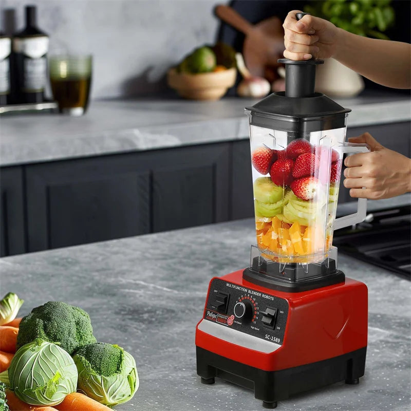 Heavy Duty Commercial Blender Stationary Mixer Food Processor Ice Smoothies for Kitchen 2000W High Power Juicer Blender BPA Free