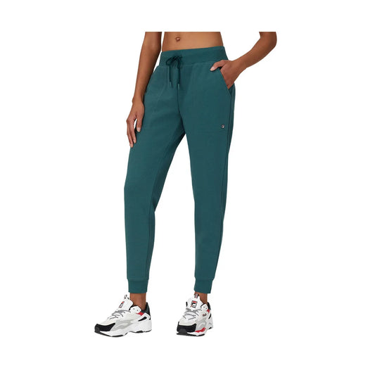 Fila Joelle Jogger Women's Active Pants Emerald Green Canvas Flare Wide Leg Elastic Waist Breathable Office Appropriate