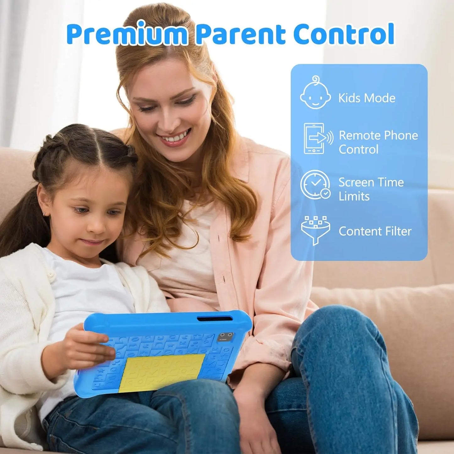 AEEZO 7 Inch Kids Tablet Quad Core Android 13 5GB RAM 32GB ROM WiFi Bluetooth Educational Software Installed Parental Control