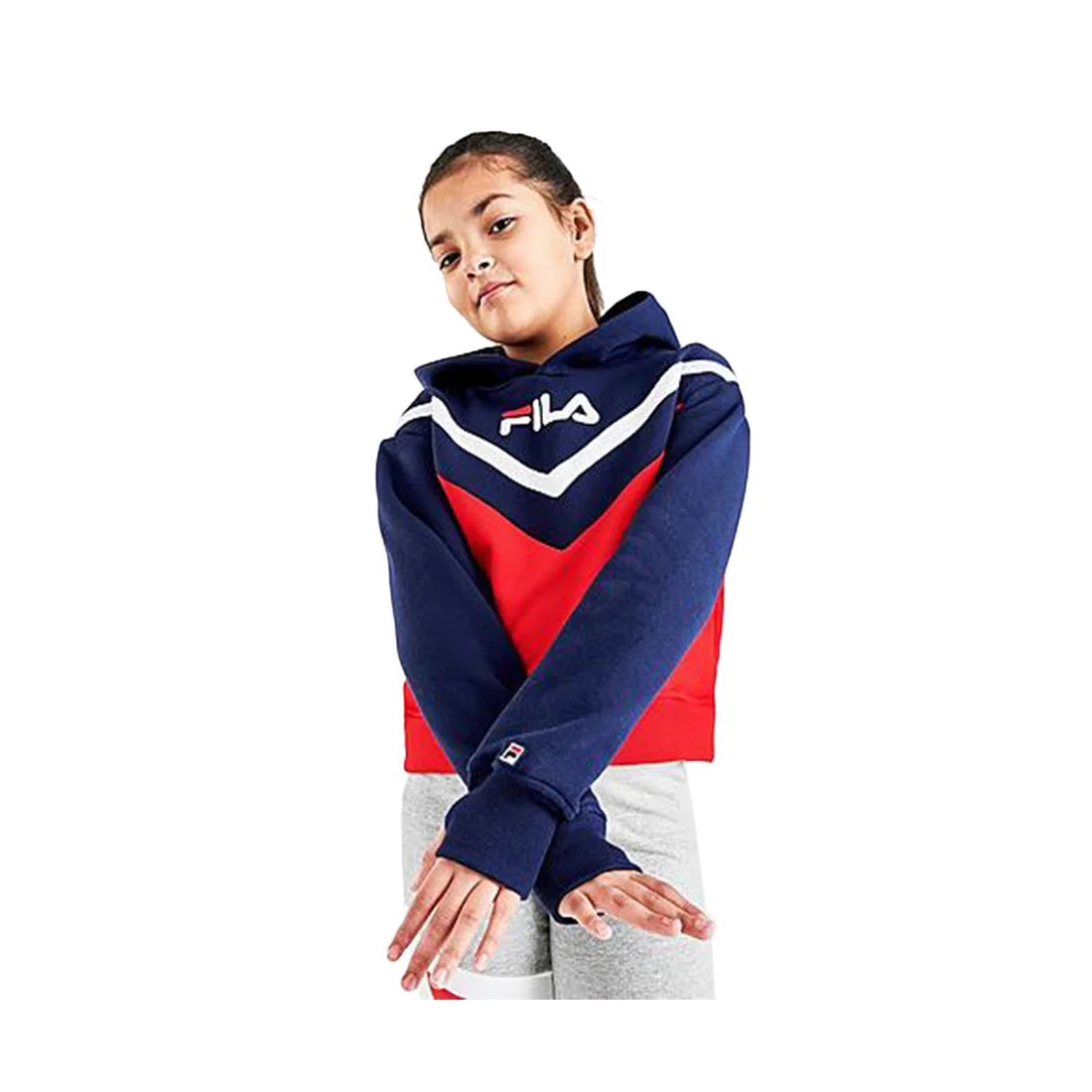 Fila Carrey Colorblock Girls Active Hoodies Color: Blue/Red/White  100% Authentic