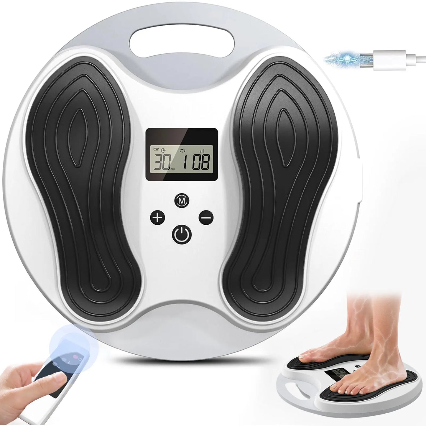 Electric Foot Massager, EMS TENS Low Frequency Pulse Massage Device for Improve Blood Circulation and Muscle Relax, Home Use