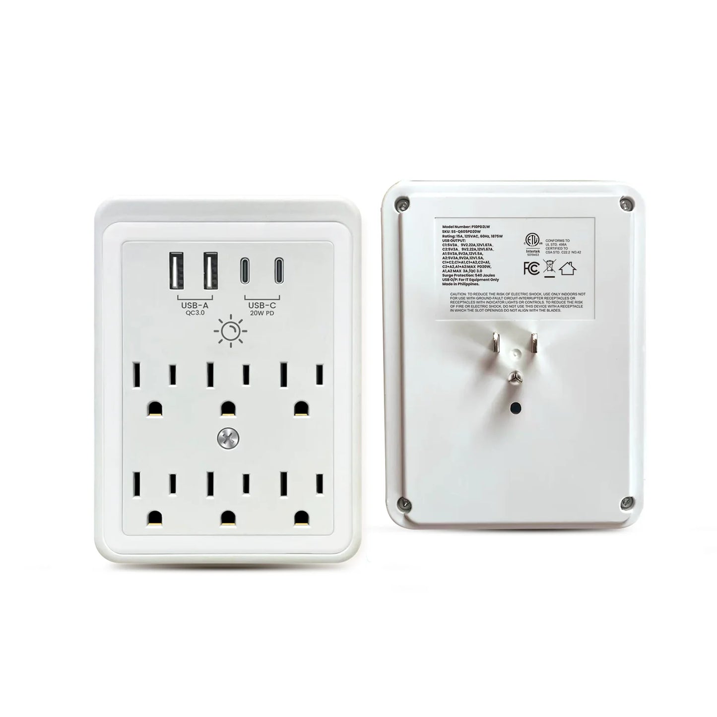 Multi Plug Outlet Expander, USB Wall Charger, Outlet Splitter Adapter Wall Mount for Home Travel Office