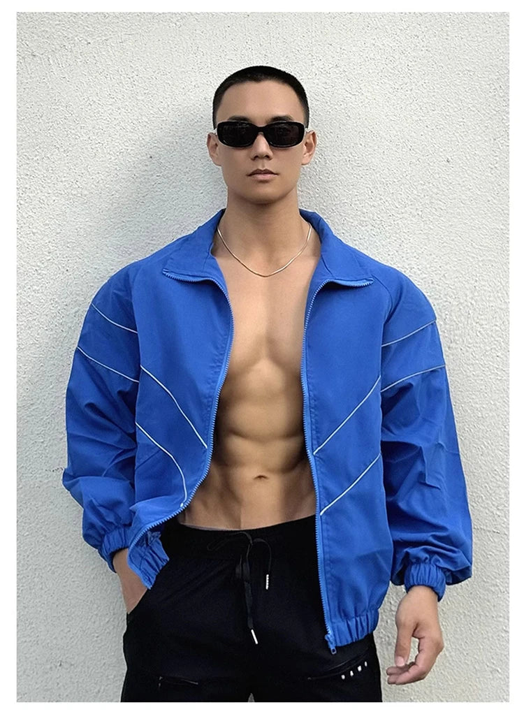 Spring Autumn Reflect Functional Man Jacket Men Black Windbreaker Coats Outdoor Windproof Waterproof Night Riding Zipper Jackets