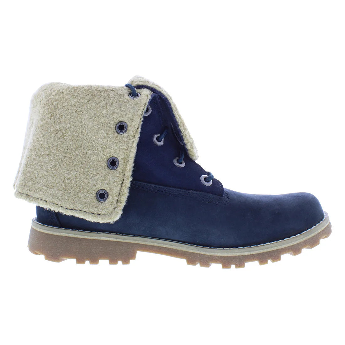 Timberland Authentic Roll Top GS Boot Boys Shoes Color: Medium Blue Nubuck  100% Authentic