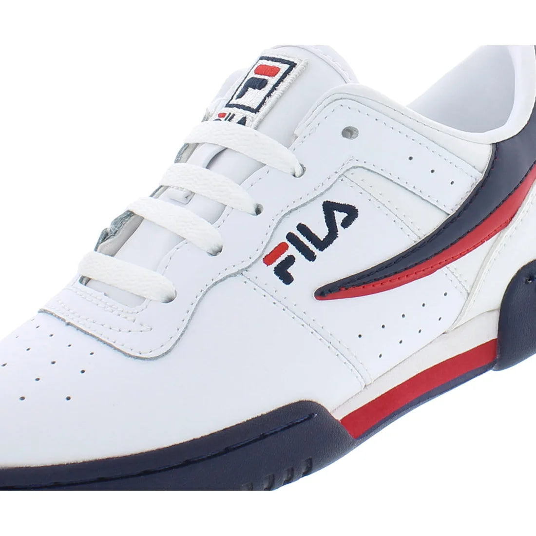 Fila Original Fitness Boys Shoes Color: White/Navy/Red  100% Authentic