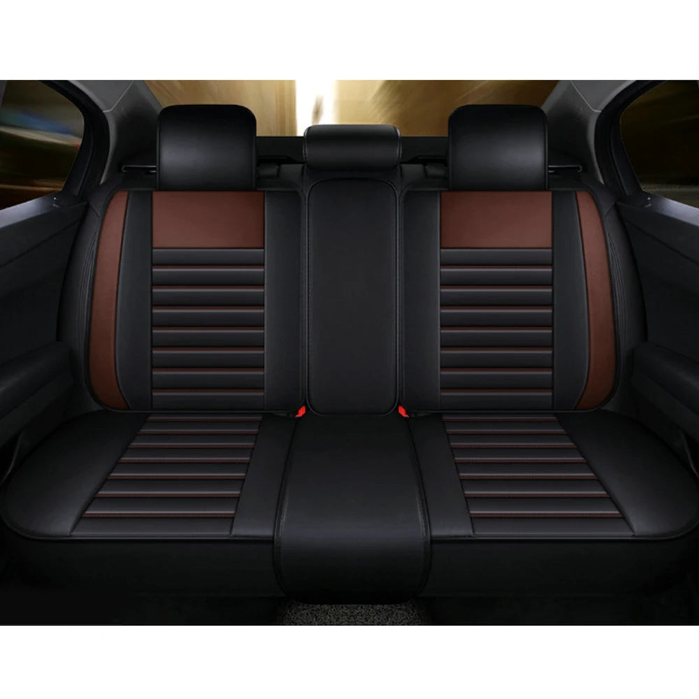 Car Seat Covers 5-Seats Headrest+Pillows Cushion Black Brown MH84 Universal Seat Cover