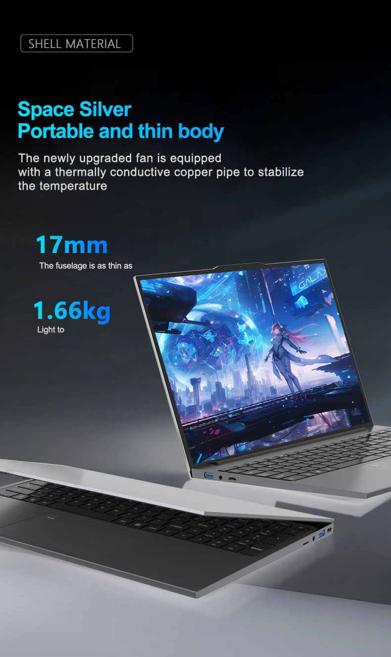 Erilles 15.6 "Intel Core i3 6100U Laptop Computer Windows 11 16GB RAM 512GB 1TB SSD Portable Notebook PC Office Study Laptops