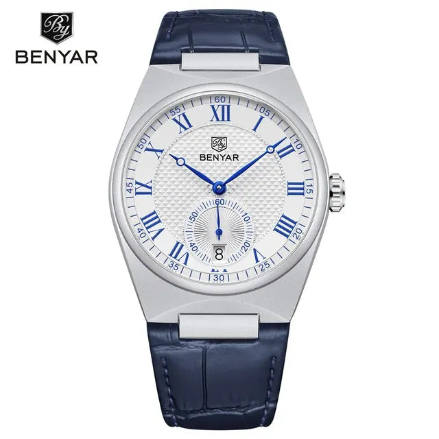BENYAR 5199 New Mens Quartz Watches Top Brand Luxury Business Watch for Men Fashion Sports Waterproof Leather Relogio Masculino