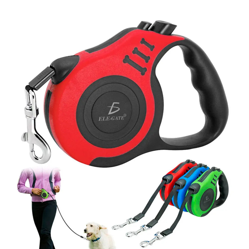 Medium 3mts Retractable Dog Harness with Quick Release Feature Personalized Plastic Leash Solid & Printed Pattern Free Sample
