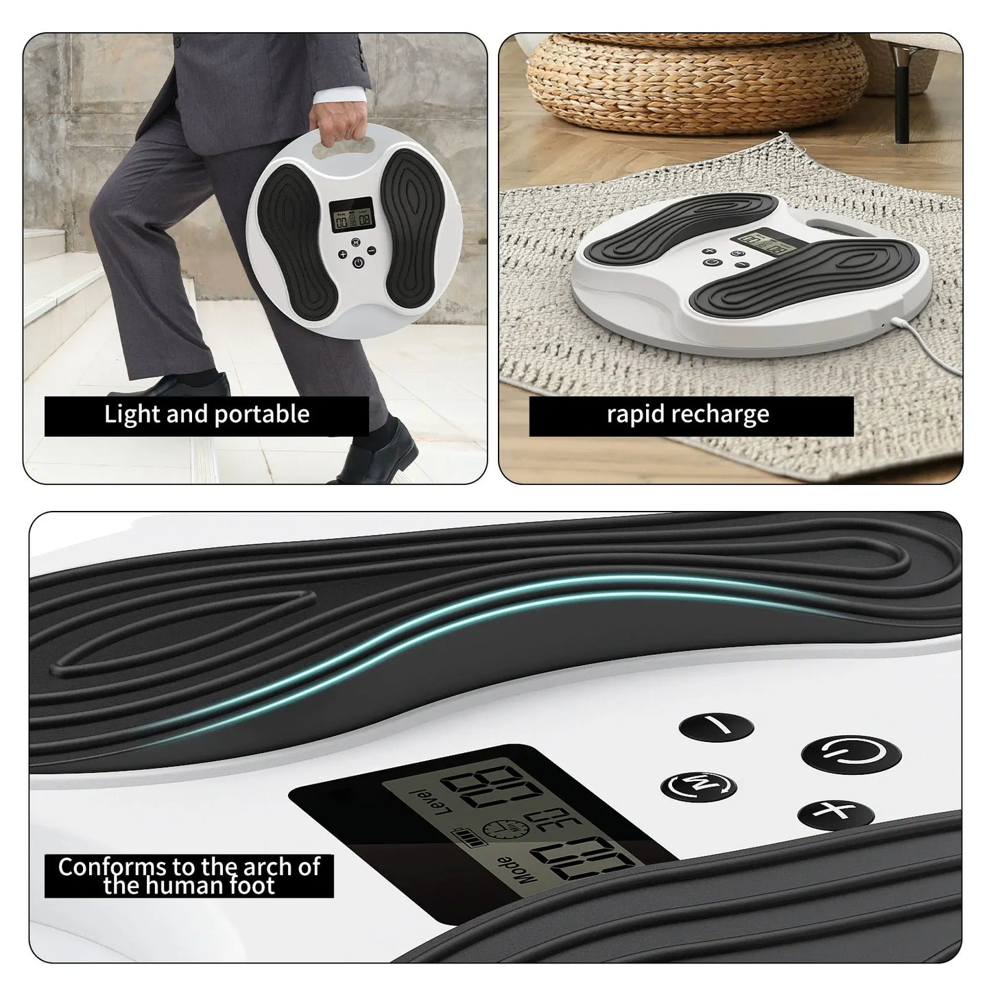 Electric Foot Massager, EMS TENS Low Frequency Pulse Massage Device for Improve Blood Circulation and Muscle Relax, Home Use