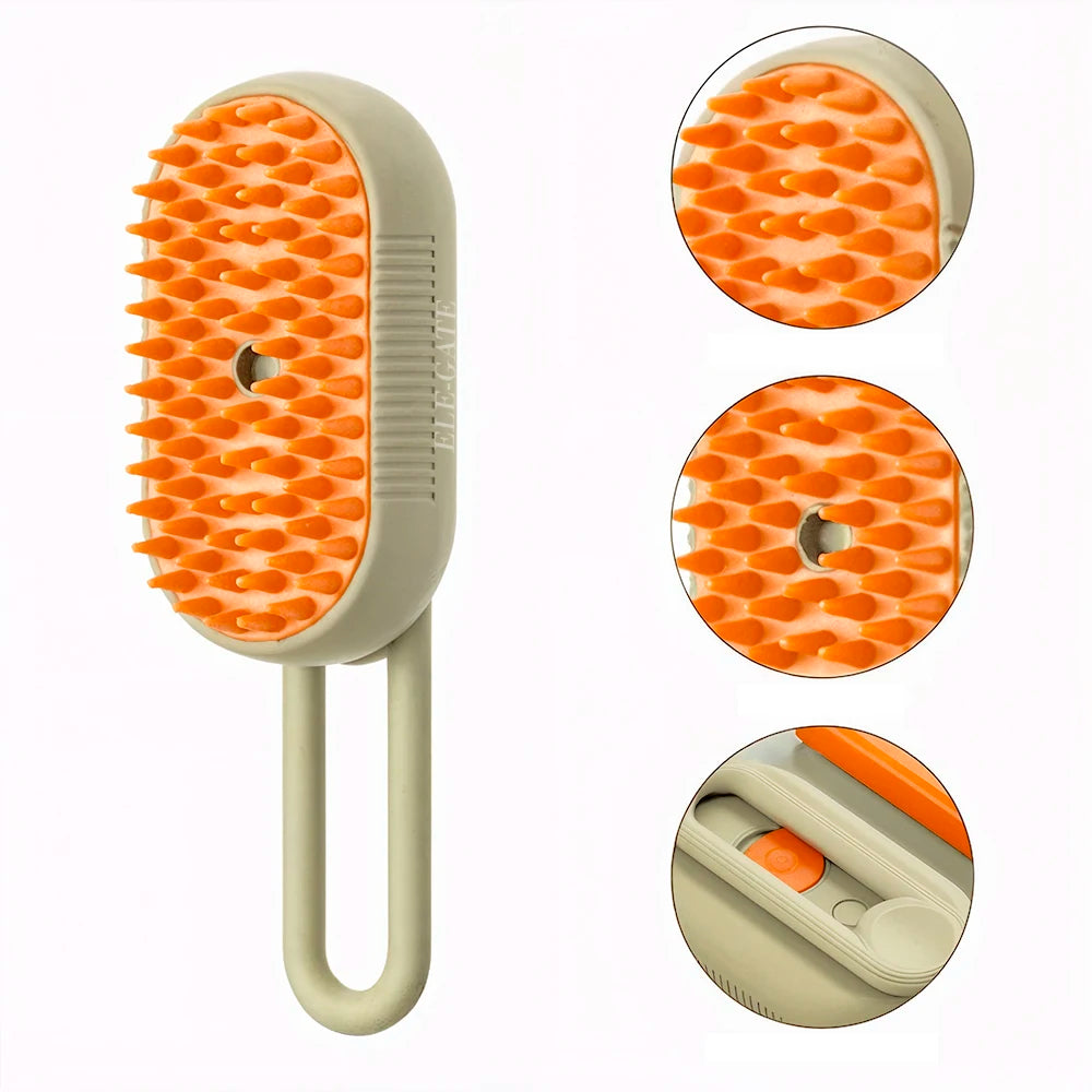 ELE-GATE USB Rechargeable Pet Hair Removal Brush with Customizable Size Plastic Brush and Vaporizer