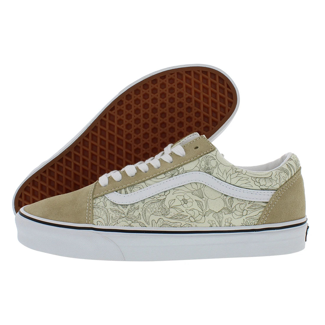 For Old Skool Unisex Skateboarding Shoes Desert Skulls Incense/White Color | 100% Authentic Made in China