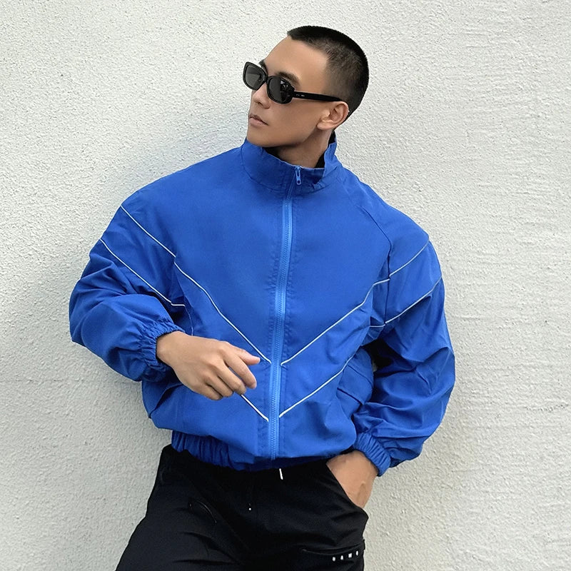 Spring Autumn Reflect Functional Man Jacket Men Black Windbreaker Coats Outdoor Windproof Waterproof Night Riding Zipper Jackets