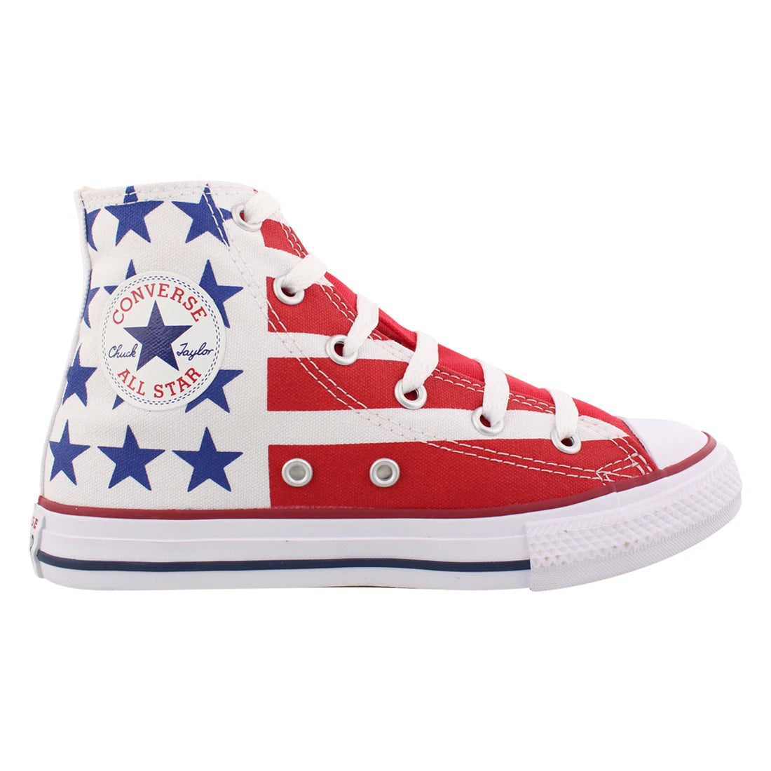 Converse Chuck Taylor All Star Hi Boys Shoes Color: Red/White/Blue  100% Authentic