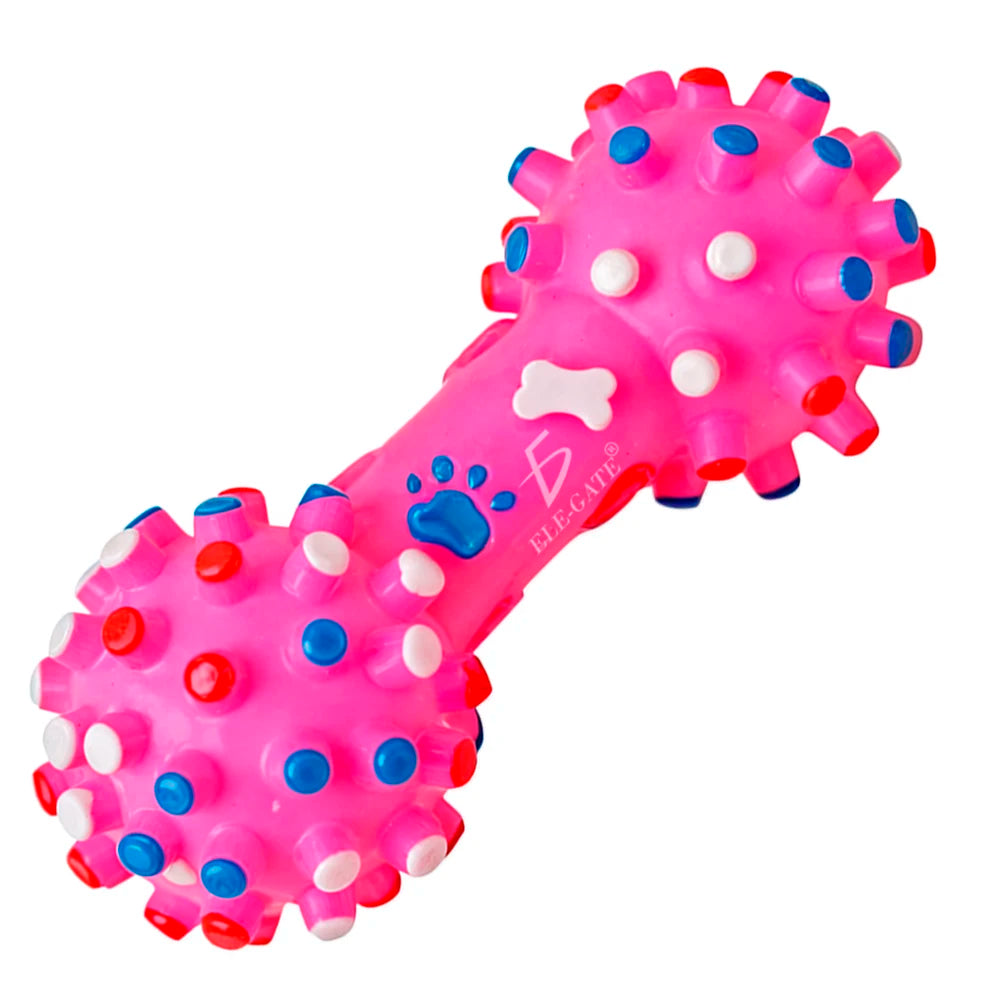 ELE-GATE Eco-Friendly Squeaky Durable Plastic Pet Chew Toys Interactive Indoor Use Solid Pattern Medium Dog Play Luxury Random