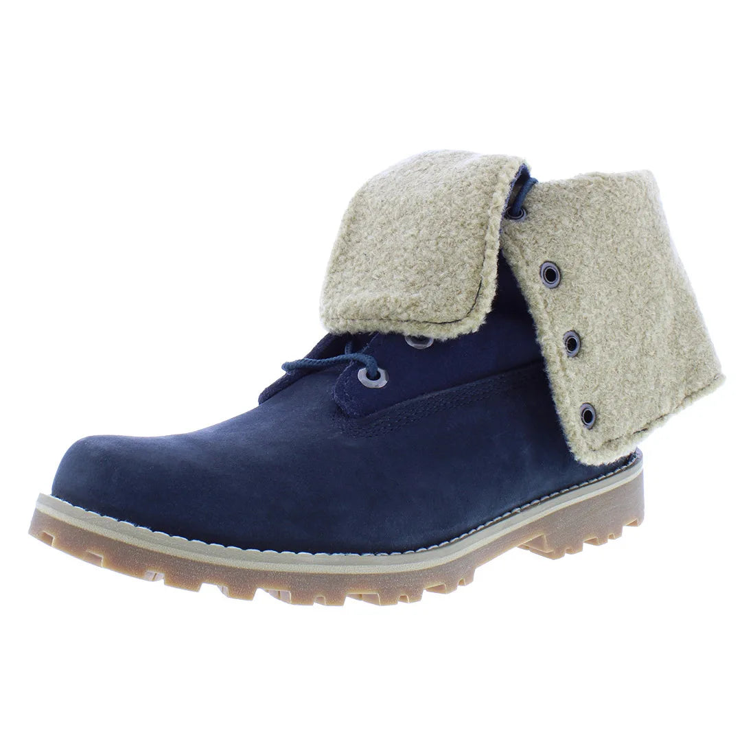 Timberland Authentic Roll Top GS Boot Boys Shoes Color: Medium Blue Nubuck  100% Authentic