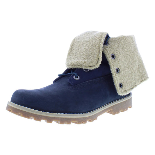 Timberland Authentic Roll Top GS Boot Boys Shoes Color: Medium Blue Nubuck  100% Authentic