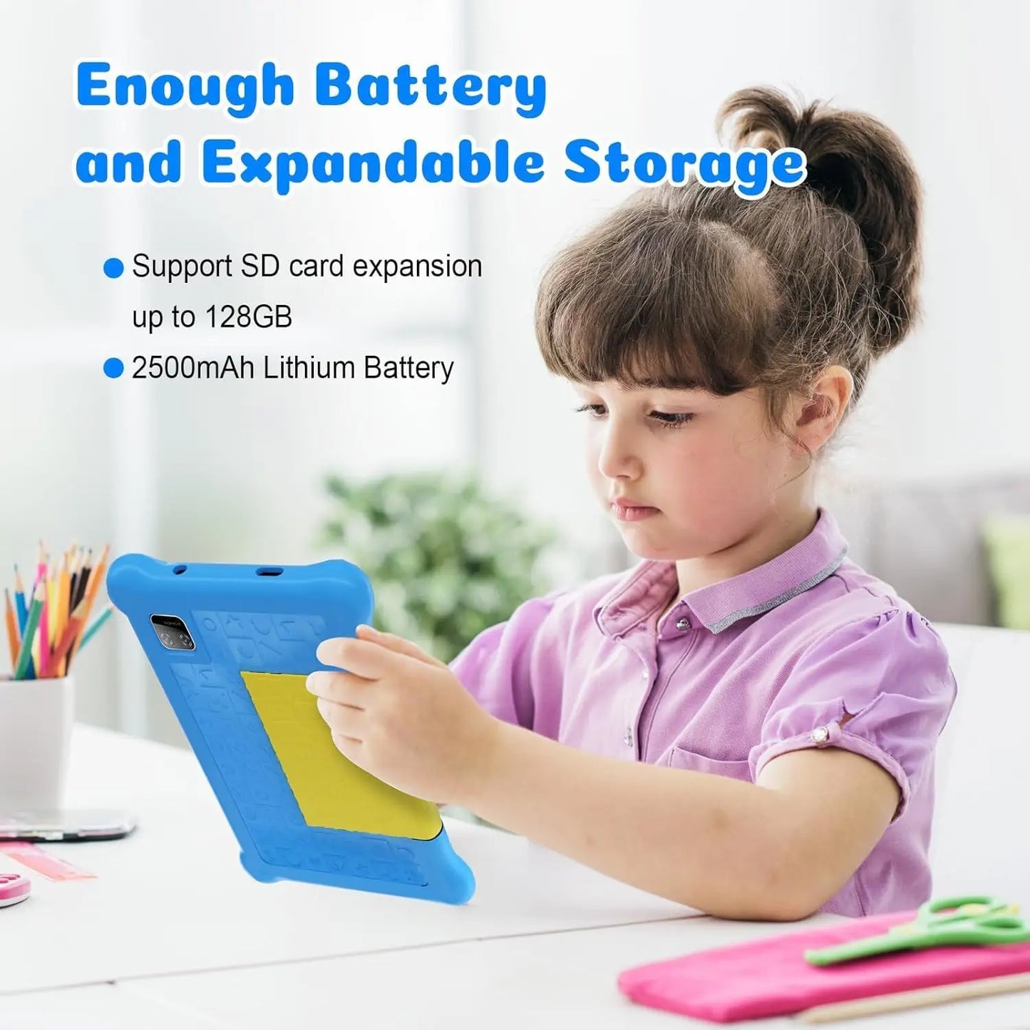 AEEZO 7 Inch Kids Tablet Quad Core Android 13 5GB RAM 32GB ROM WiFi Bluetooth Educational Software Installed Parental Control