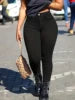 Women's Comfort Stretch Skinny Jeans Durable Denim Pencil Pants Belt Decoration Breathable Plain Dyed Everyday Waist