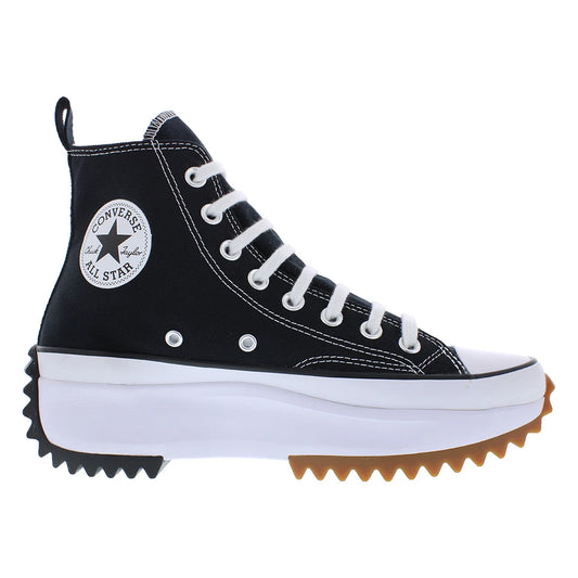 For Run Star Unisex High Platform Chunky Hike Shoes Embossed Logo EVA Midsole Black White Gum Canvas Lace-Up All Seasons