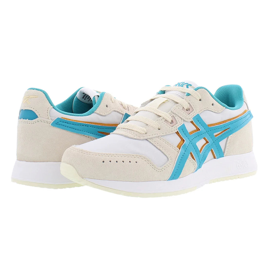 ASICS Lyte Classic Women's Running Shoes in Beige Blue and Orange Colors | 100% Authentic