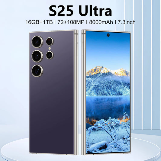 S25 Ultra Android 14 Smartphone 7.3 Inch HD 16GB RAM 1TB ROM 5G Dual SIM Deca Core Global Version Smart Cell Phone
