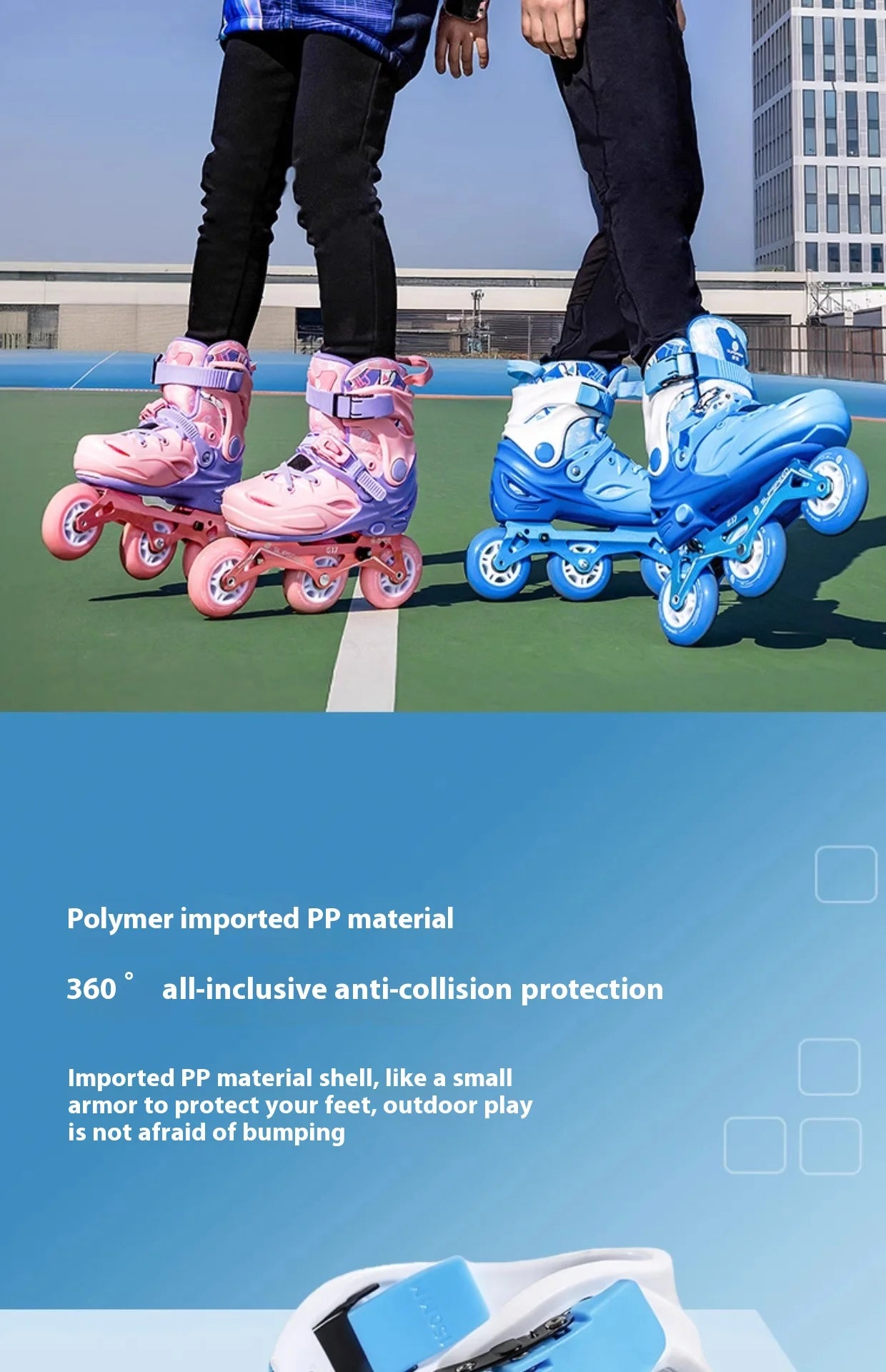 JINGYU G17 Professional Speed Skate Shoes for Kids Outdoor Beginners In-Line Roller Skates PU Wheel Adjustable 6000 Bearing for