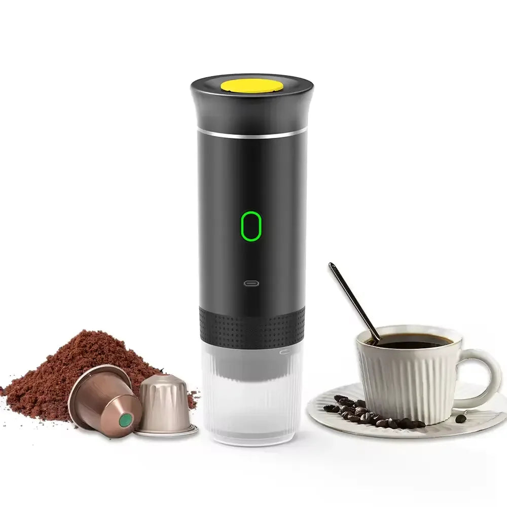 Small MOQ Customized Logo Electric Espresso Machine Travel Portable Grounds Coffee Maker Typed-C Home Outdoor Coffee Machine