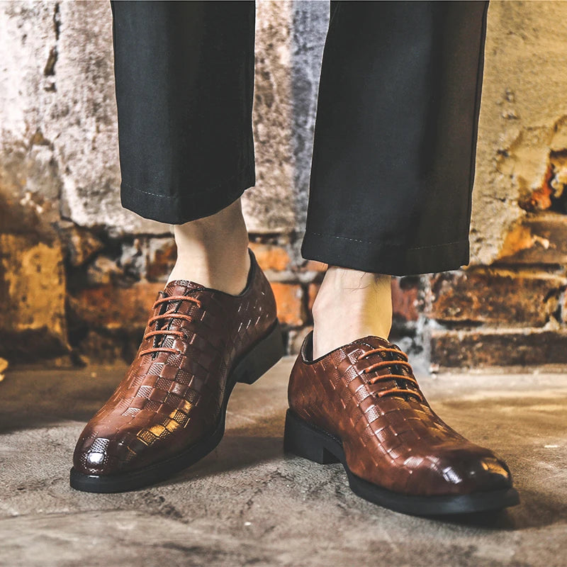 Chaussures En Cuir Oxford Shoes Men 2026 Genuine Leather Wedding Men's Formal Dress Shoe Male Brogue Handmade Zapato Hombre