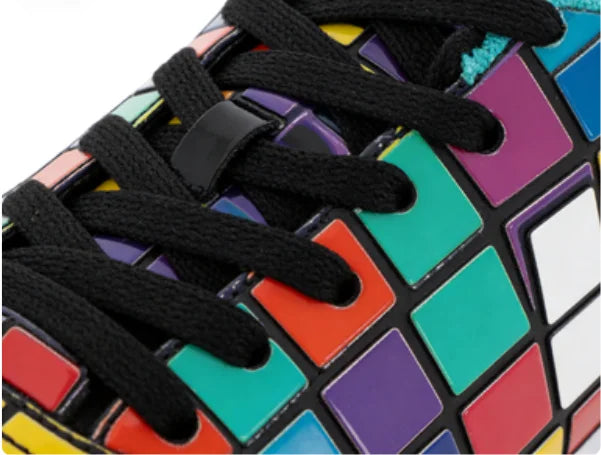 2027 NEW KJ Girls Casual Canvas Sneakers, Black White Cabana Color