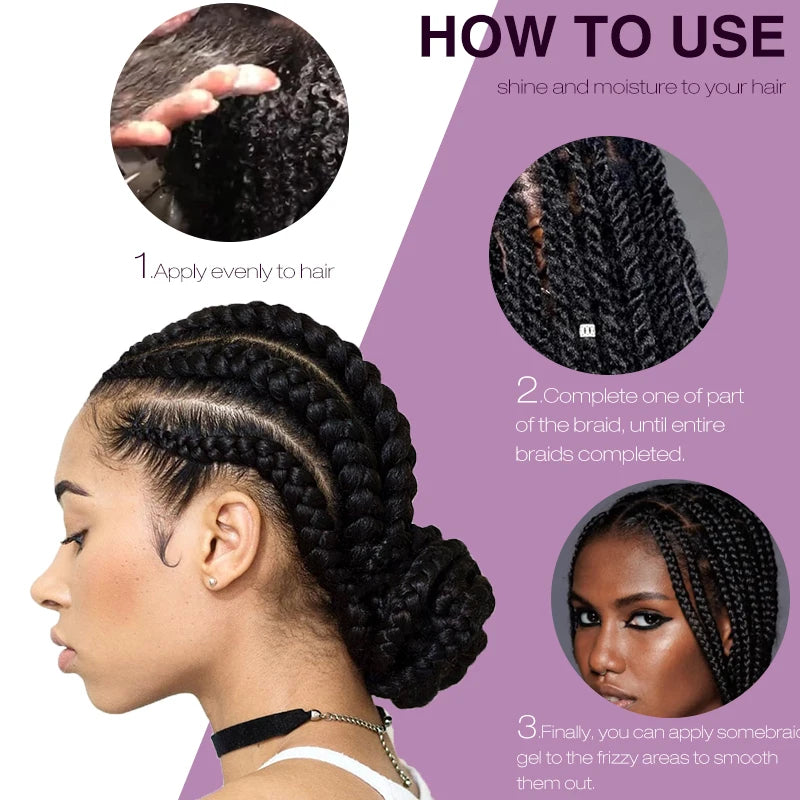 FATAZEN Hair Braid Extensions Moisturizing Twist Lock Gel Synthetic Braiding Hair Extension Long Lasting OEM Hair Braiding Gel