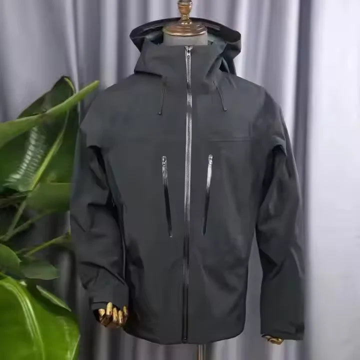 Unisex Waterproof Ski Jacket Hood Custom Raincoat Suit Men Women. Fabric Zipper Closure Mountain Snowboarding Summer Ski Wear