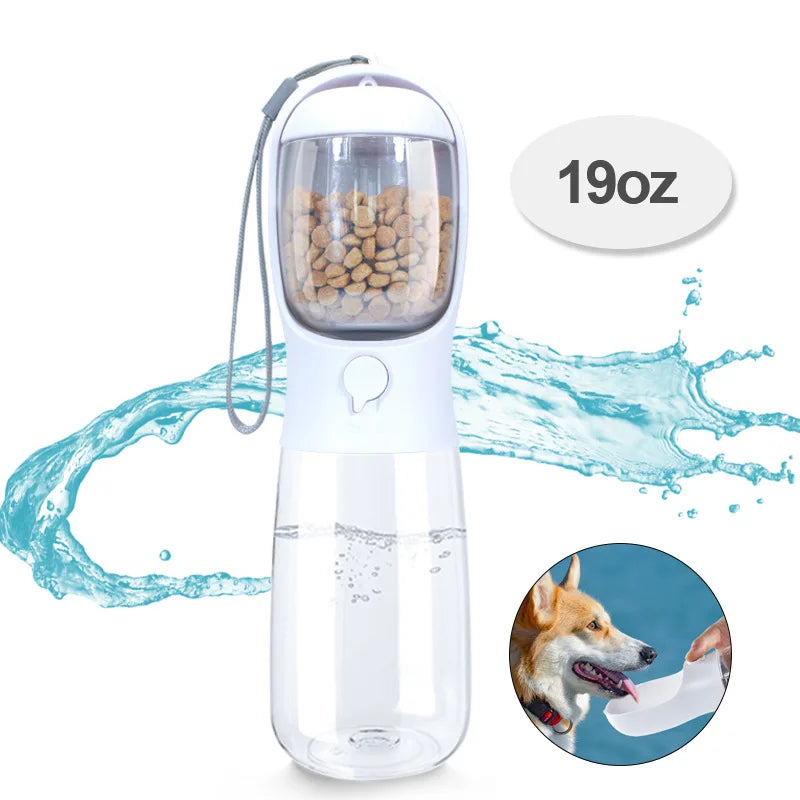 Travel Portable Dog Water Bottle with Food Storage Box Silicone Bowls 2024 New Material Pet Outdoor Safe and Non-toxic PVC
