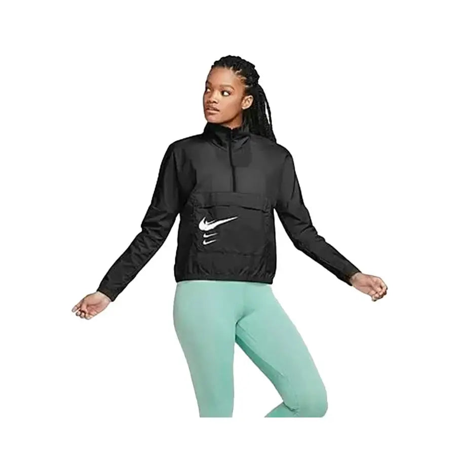 For for Run Women's Half-Zip Jacket Sheep Skin Woven Thin Lightweight Hooded Snake Decoration Solid Black White Spring XS