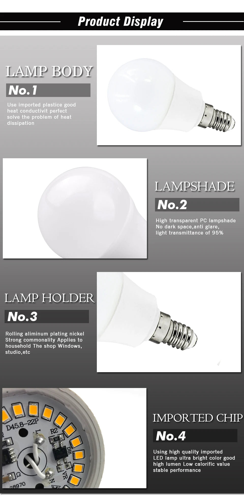 E14 Bombillas LED Light Bulb AC220-240V Ampoule 3W 6W 9W 12W Lampada LED lamp E14 Cold/Warm White SMD2835 for living room
