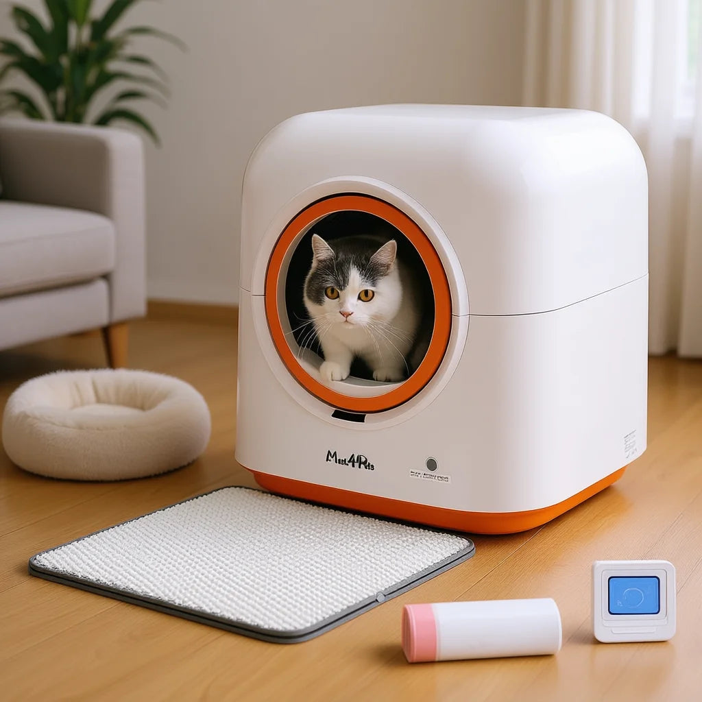 Made4Pets Smart Cat Litter Box 60L 10kg Sand Square Automatic Self-Cleaning with App Control for Indoor Cats