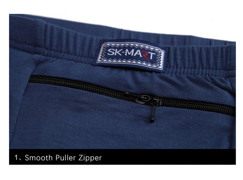Plus Size 7XL Men's Theft-Proof Underwear Front Double Zipper Pocket Men Panties Modal Comfortable Breathable Sexy Boxer Shorts