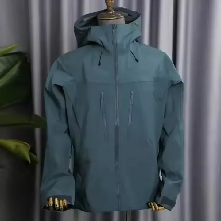 Unisex Waterproof Ski Jacket Hood Custom Raincoat Suit Men Women. Fabric Zipper Closure Mountain Snowboarding Summer Ski Wear