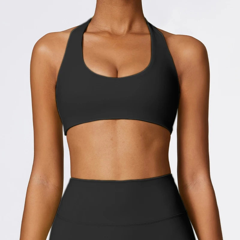 2024 New Running Shockproof Beauty Back Yoga Bra European and American Fitness Top High Strength Sports Underwear for Women