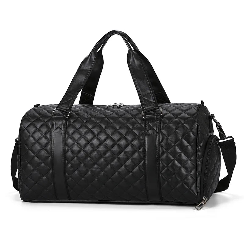 2024 New Fashion Travel Bag Sports Leisure Duffel Bag Men's PU Waterproof Fitness Bag Women's Portable Yoga