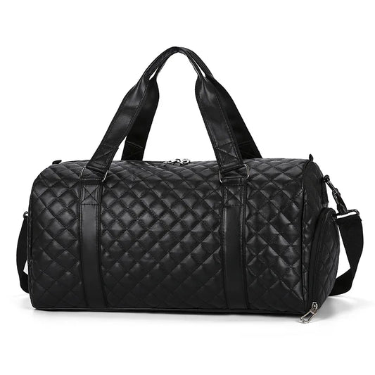 2024 New Fashion Travel Bag Sports Leisure Duffel Bag Men's PU Waterproof Fitness Bag Women's Portable Yoga