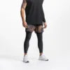 Custom Logo Mens 2 in 1 Jogger Running Pants New Stretch Gym Workout Skinny Fitness Track Pants With Compression Liner