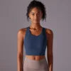 Fixed Cup All-In-One Push up High Support Shockproof High Intensity Exercise Slim Beautiful Back Tank Tops for Women