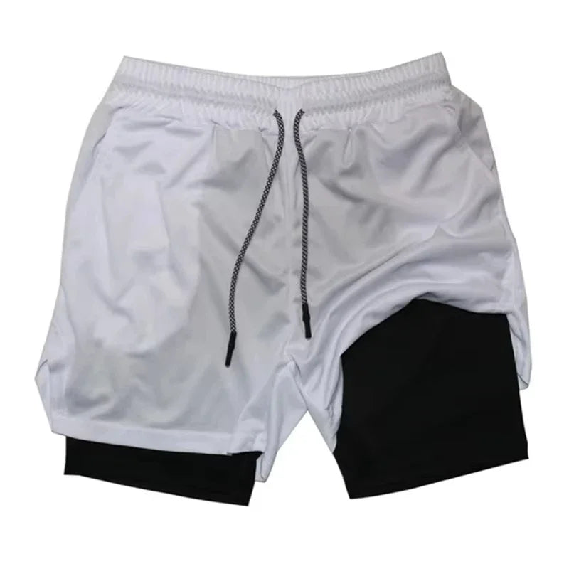 Men's 2-in-1 Camo Quick Dry Yoga and Running Shorts Compression Inner Layer Gym Fitness Jogging Pants