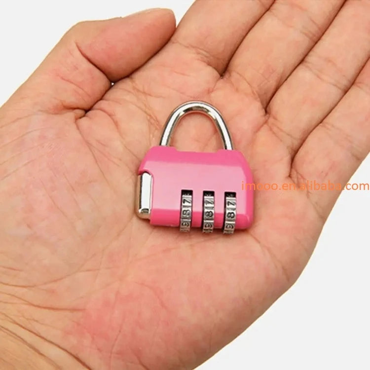Factory Price 3 Dial Digit Number Combination Password Lock Travel Security Protect Locker Suitcase Anti-theft Padlock