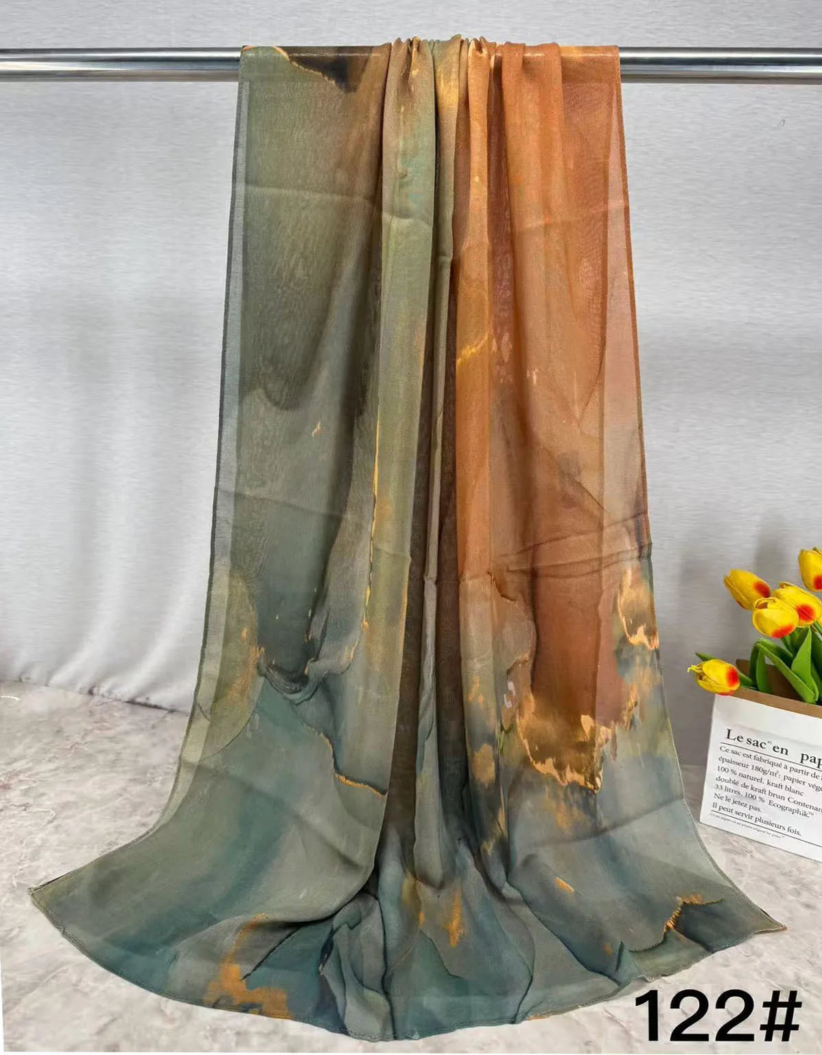 Soft Breathable Modal Hijab for Muslim Women New Digital Printed Woven Scarf Cotton Modal for Autumn